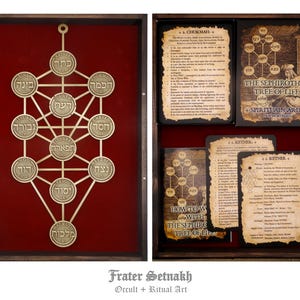 Livets sefirotiska träd - Tarot, meditationsaltarverktyg - Sefirot, kabbalistisk konst, esoterisk väggdekor, kabbala, ockult konst