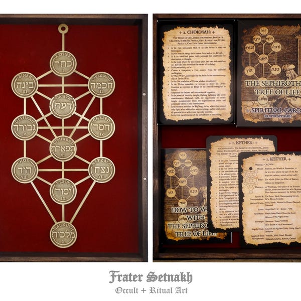 The Sephirothic Tree of Life - Tarot, Meditation Altar Tools - Sephiroth, Kabbalistic Art, Esoteric Wall Decor, Qabbalah, Occult art