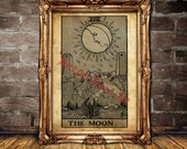 The Moon Tarot art poster, Illusion, fear, anxiety, subconscious, intuition, magic print, occult poster, mystic home decor #396.18