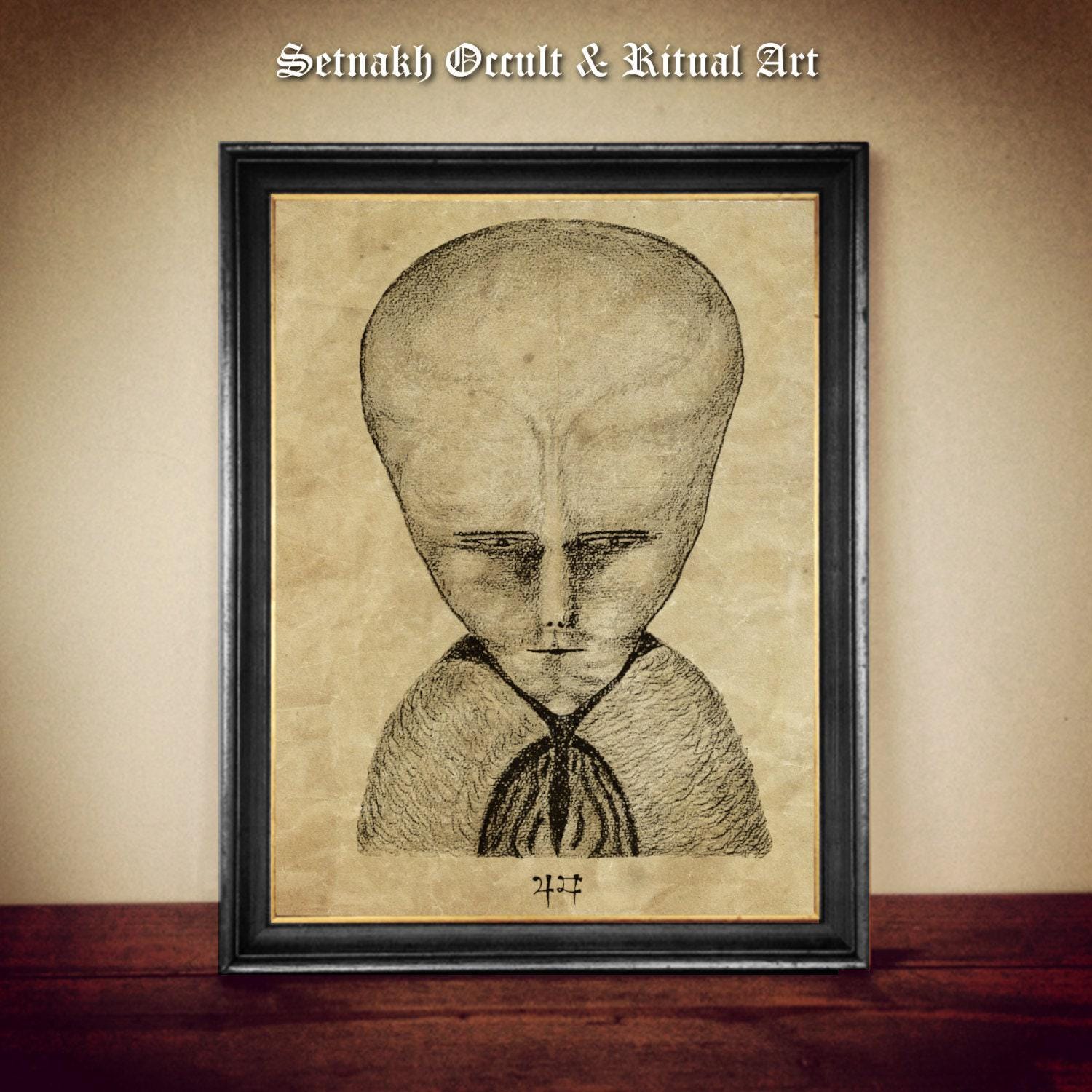 Lam Drawing Created by Occultist Aleister Crowley, Thelemic Print