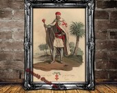 A Knight Templar in his military habit antiqued print, mystical walldecor, Occult art, Order of Solomon's Temple  #TMP2