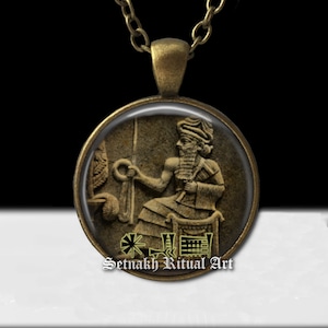 Enlil talisman, an ancient Mesopotamian / Sumerian god associated with wind, air, earth, and storms, Sumerian jewelry, mythology #533