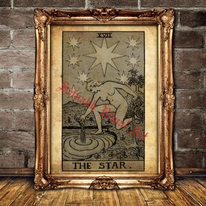 The Star Tarot Card Print, Rider-Waite Deck, Occult Home Decor #396.17 image 2