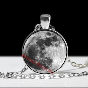 Fullmoon pendant, Moon jewelry, gothic jewelry,  crescent Moon, wolf jewelry, magic necklace #9