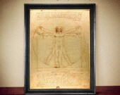 The Vitruvian Man by Leonardo da Vinci, a symbol of harmony, a canon of proportions and the epitome of perfection print, poster #PR9