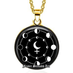 Lilith Sigil & Moon Talisman– Witch Necklace for Dark Feminine Power, Rebellion, Magic, Protection, Wiccan Jewelry, Amulet, Shadow Work #560