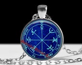 Seventh pentacle of Jupiter pendant, wealth talisman against poverty, Solomon Seals necklace, ritual amulet, occult, ceremonial magick #103