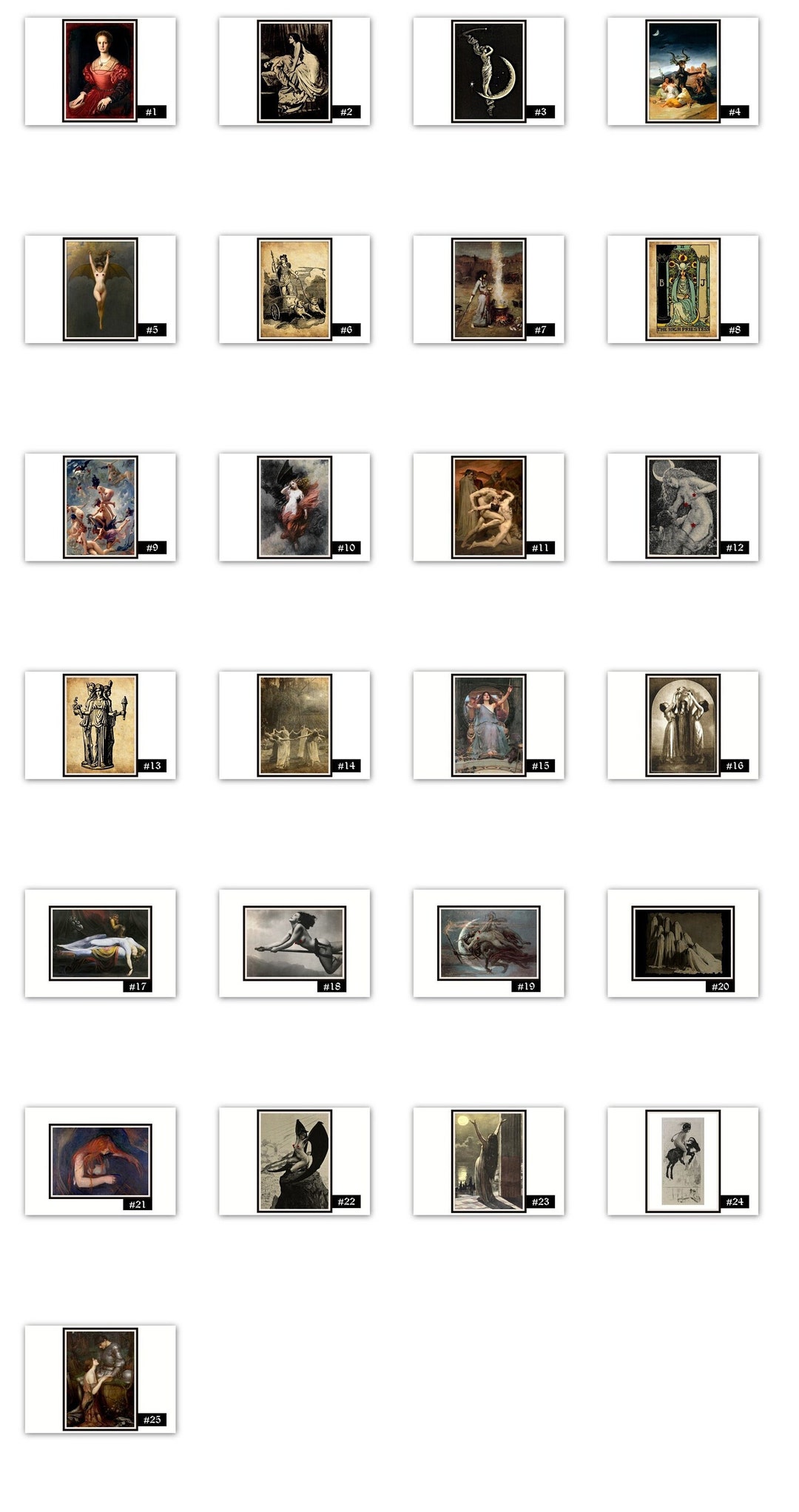 25 Witchy + Dark Aesthetic Prints, A5 Size, Ritual, Vampire Art, Occult ...