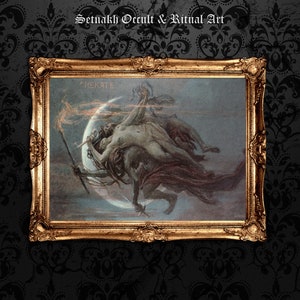 Impression Hécate, déesse grecque, sorcellerie, décoration d'intérieur gothique # W88