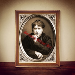 Helena Blavatsky portrait print, occultist, spirit medium poster, Theosophical Society art,  occult illustration occult home decor #138