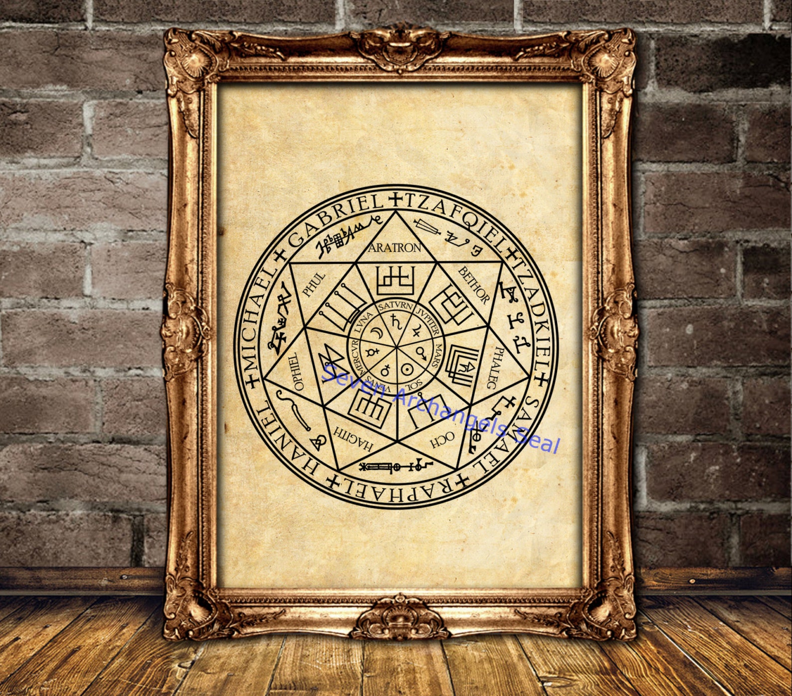 Seven Archangels seal poster Archangel print Magic art Etsy