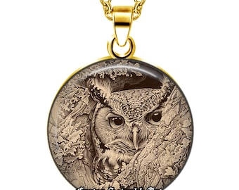 Owl Necklace – Stainless Steel Pendant | Animal Jewelry, Gothic GIft, Dark Apparel #564