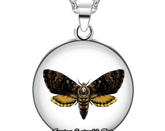 Death’s Head Hawkmoth Talisman Necklace – Gothic Moth Pendant - Nature Jewelry #569