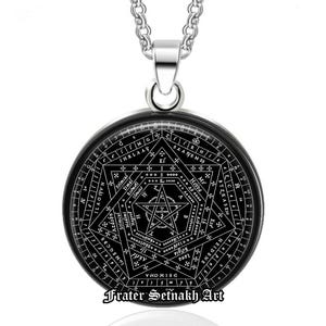 Sigillum Dei Ameth pendant, John Dee Seal of God talisman, Seal of the Truth of God, Clavicula Salomonis symbol, Angel necklace  #115