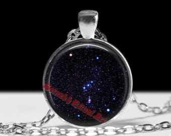 Orion&#39;s belt necklace, star constellation pendant, astronomy jewelry, ancient aliens, occult art, magick, Three Kings or Three Sisters #347