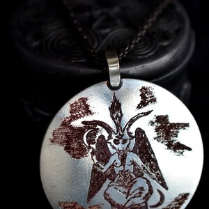 BAPHOMET MEDALLION Eliphas Levi,luciferian, occult, magic, esoteric, satan, satanic jewelry, ritual, altar, goat androgyne, gnosis image 1