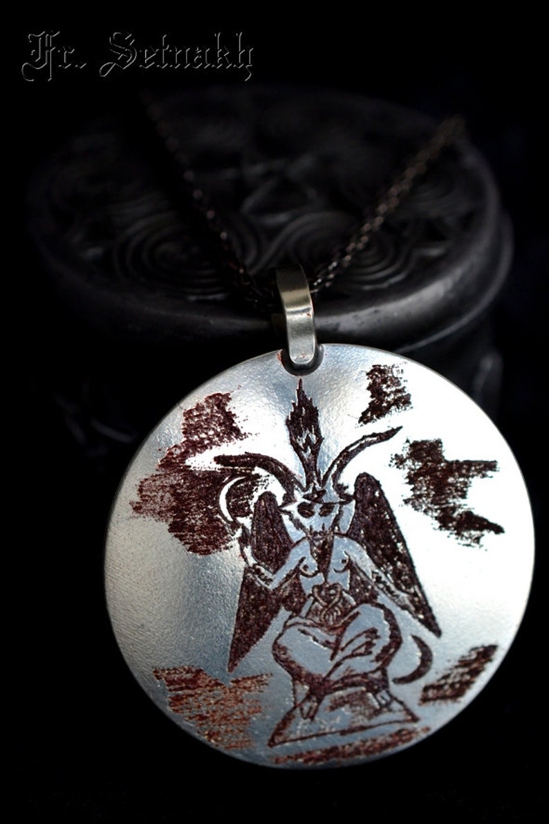 BAPHOMET MEDALLION Eliphas Levi,luciferian, occult, magic, esoteric, satan, satanic jewelry, ritual, altar, goat androgyne, gnosis image 1