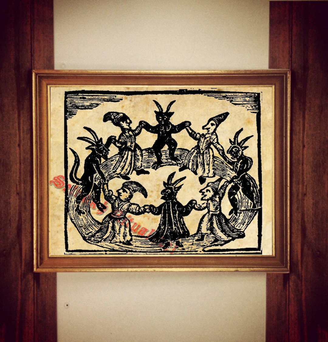 Witches Sabbath Print, Medieval Devil Dancing, Occult Art Poster #341 ...