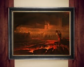 Pandemonium by John Martin print, Pandæmonium, Louvre 1841,  Hell, occult, satanic poster,  mystic art, esoteric decor #543