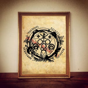 Eliphas Levi Goetic Circle Print | Vintage Occult Altar Decor #146