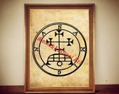 4 Samigina demon seal print, Goetia sigil poster, Lemegeton demon art, The Lesser Key, occult pentacle, ritual, summoning demons #104.4