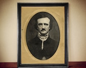 Edgar Allan Poe antique photo portrait print, cabinet card. He was writer, poet, author, editor, culture and literature art, poster #PR15