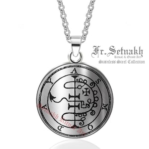 32 ASMODAY / ASMODEUS demon seal pendant, Goetia sigil, Lemegeton jewelry, Lesser Key, occult pentacle, summoning demon ritual amulet 104.32
