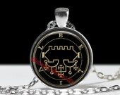 68 BELIAL demon seal pendant, Goetia sigil necklace, Lemegeton jewelry, Lesser Key, occult pentacle, summoning demons ritual amulet 104.68