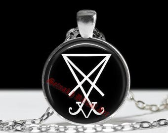 Lucifer Sigil Pendant Necklace, Satanic Talisman Amulet #35b
