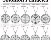 The 44 Planetary Pentacles of King Solomon the Greater Key of Solomon, Stainless Steel Pendant Necklace