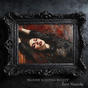 Bloody Sleeping Beauty - Vampiric Home Decor - Vampire Art Print - Witchy Poster, Dark Academia - Horror Wall Art for Spooky Lovers #SV45