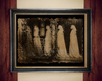 Victorian Ghost Photography Print, Dark Gothic Home Decor #VIC3