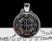 Fifth pentacle of Saturn pendant, talisman protects the home, and guards all treasures & possessions, ritual necklace, occult jewelry #103