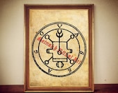 3 Vassago demon seal print, Goetia sigil poster, Lemegeton demon art, The Lesser Key, occult ritual pentacle, summoning demons canvas #104.3
