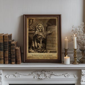 Memento Mori Print, Vintage Skeleton Art, Gothic Home Decor #13 image 2
