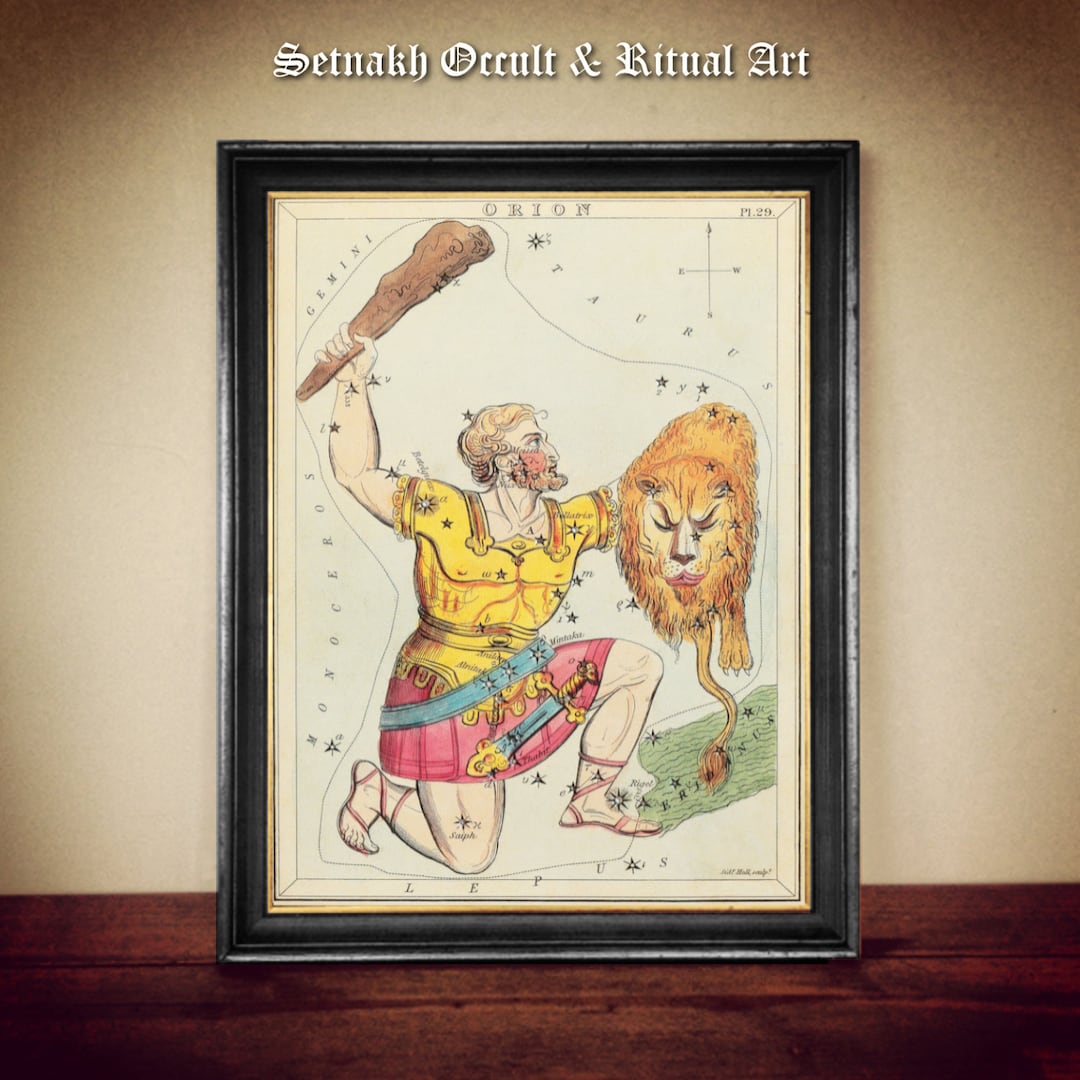 Orion Print, Star Constellations Art Print, Zodiac, Fantasy Art