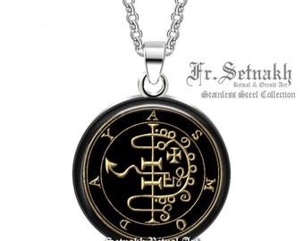 Colgante del Sello de Asmoday: Collar con el Sigilo Demoníaco de Ars Goetia #104.32