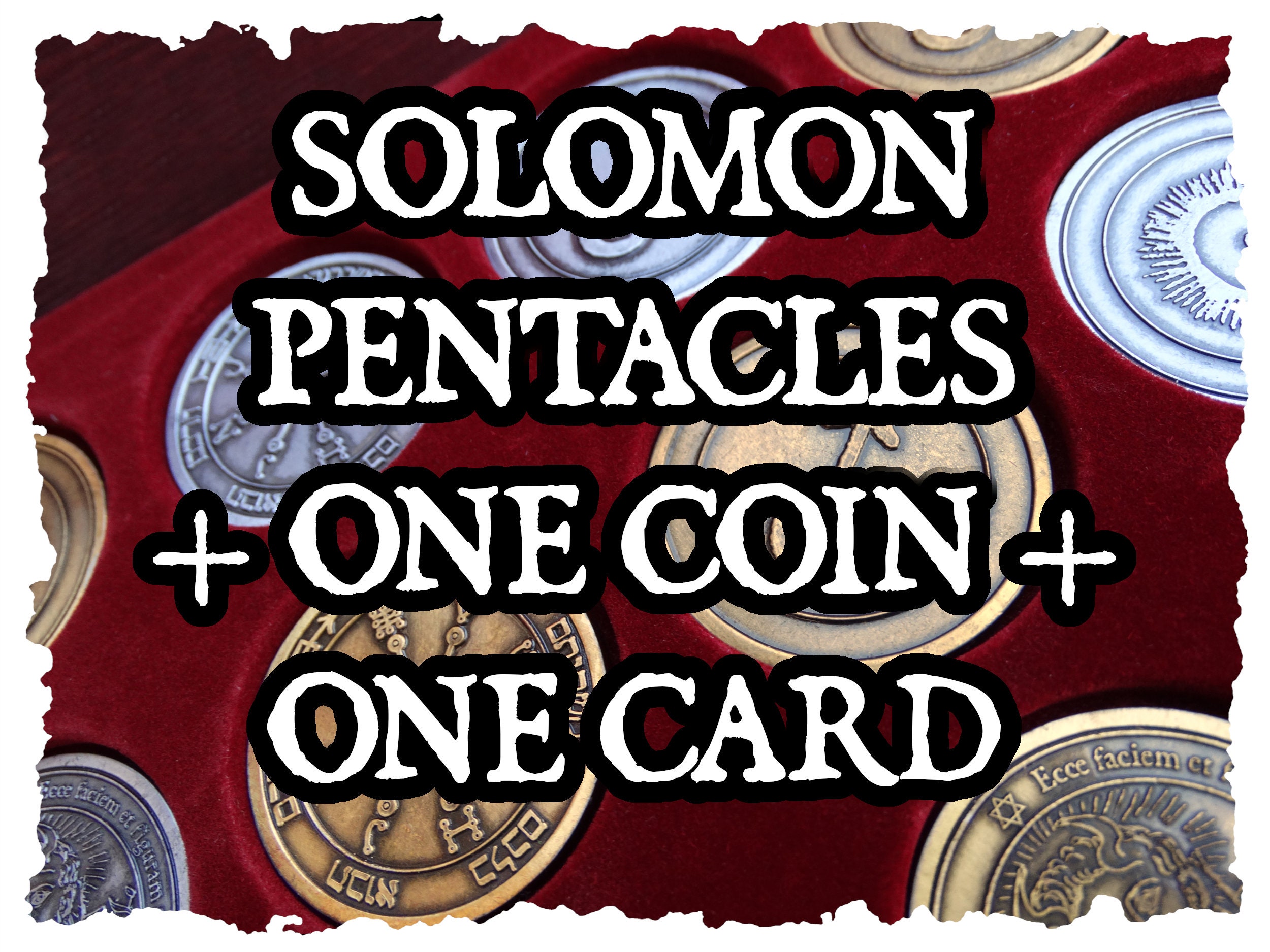 ソロモン王の知恵 | コイン1枚とカード1枚をゲット | 富、健康、守護のお守り、天使、惑星の五芒星、ソロモンの印章 - Etsy 日本