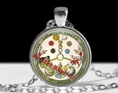 Tabula Smaragdina pendant, alchemical necklace, hermetic jewelry, occult pendant, magick, gnosticism, Hermes, alchemy, rosicrucian #241