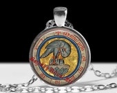 Rosicrucian pelican pendant, rose and cross jewelry, magic necklace, esoteric jewelry, occult pendant #264