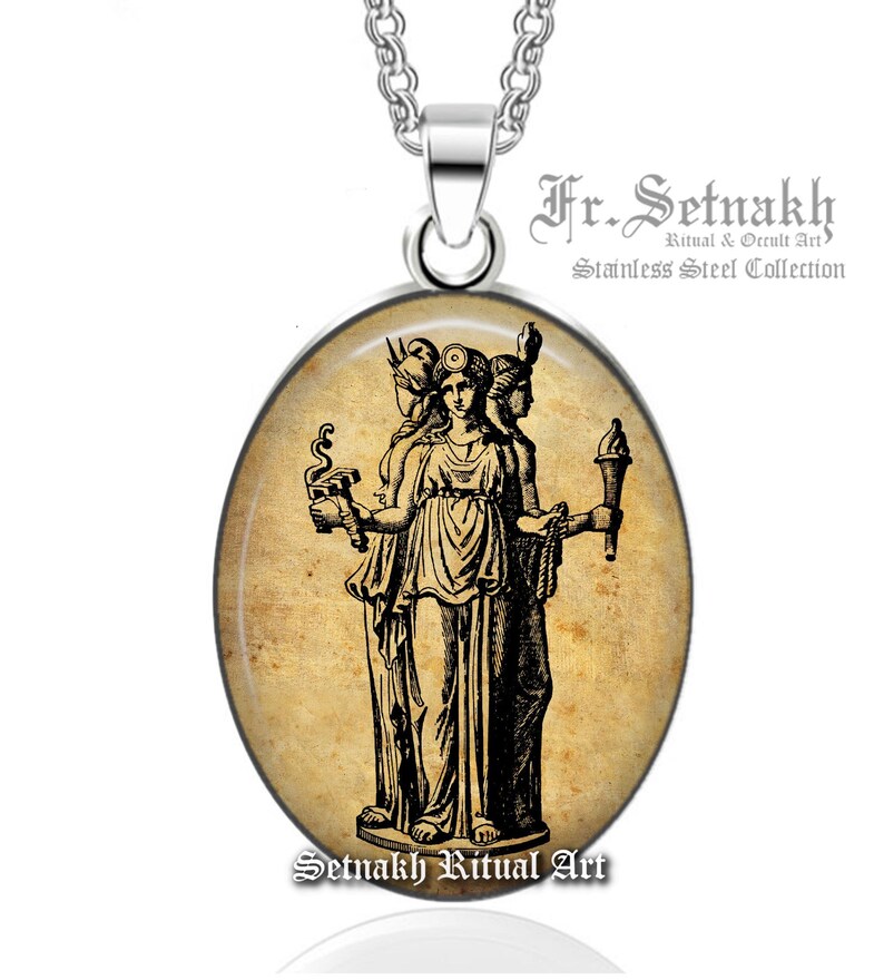 Triple goddess Hecate pendant, the Goddess of Magic, witchcraft, the night, Moon, ghosts and necromancy, sorcery, witch necklace, wicca #WS4