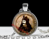 Dracula jewelry, Vampire pendant, Vlad Tepes portrait choker, blood, eternity, Transilvania, Romania, fangs, vampire castle #65.2