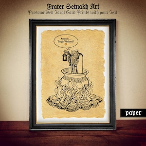 Personalised Hermit Tarot Card Print – Custom Tarot Art on Handmade Paper or Canvas – Funny Wall Decor Gift for Spiritual Souls #TAR9