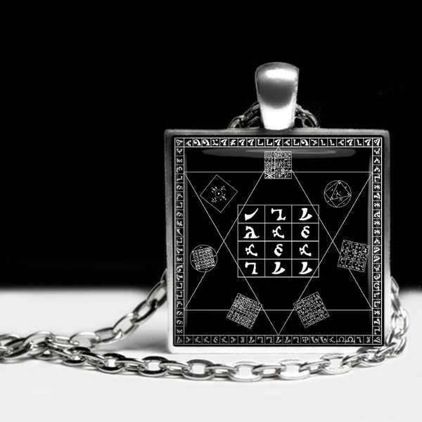 The Holy Table by John Dee pendant, enochian necklace, magic enochian jewelry, esoteric, sacred, hermetic antique necklace #402