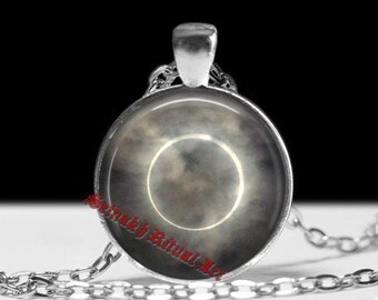 Solar Eclipse Pendant, Occult Talisman Necklace, Esoteric Jewelry #153