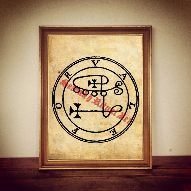 Lemegeton demon occult pentacle 6 Valefor demon seal print canvas #104.6 Goetia sigil poster summoning demons The Lesser Key ritual