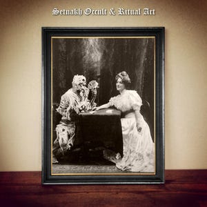 Vintage, viktorianisches Theaterstück 'Der Tod und die Lady' 1906, okkulte Poster, Gothic Geschenk, Esoterik, hexerei, Dekoration #VIC7.3