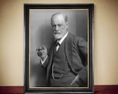 Sigmund Freud portrait print, antiqued art for psychological, psychiatric, psychotherapist cabinet or office, the humanities, wallart  #PR1