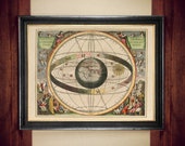 Antique illustration (Plate 2) from 1660 celestial atlas “Harmonia Macrocosmica...” by Andreas Cellarius, Astronomy print, #CE5.2