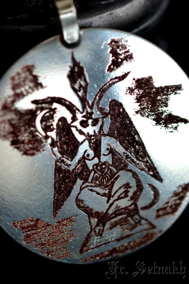 BAPHOMET MEDALLION Eliphas Levi,luciferian, occult, magic, esoteric, satan, satanic jewelry, ritual, altar, goat androgyne, gnosis image 3